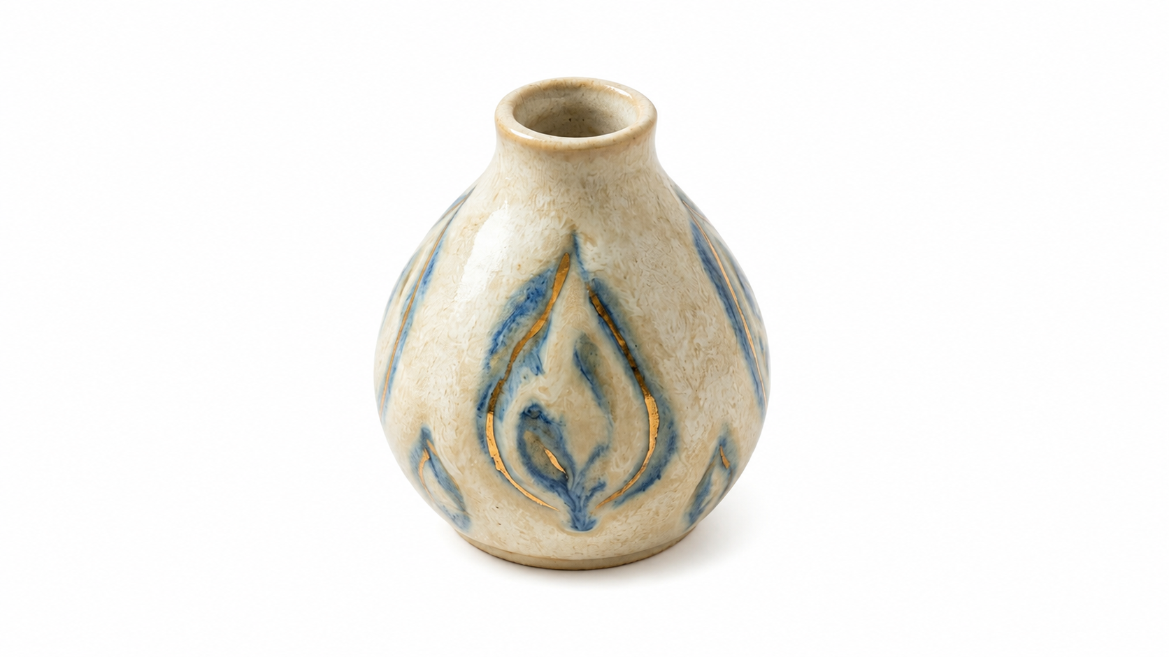 The Caspian Kintsugi Bud Vase on white background